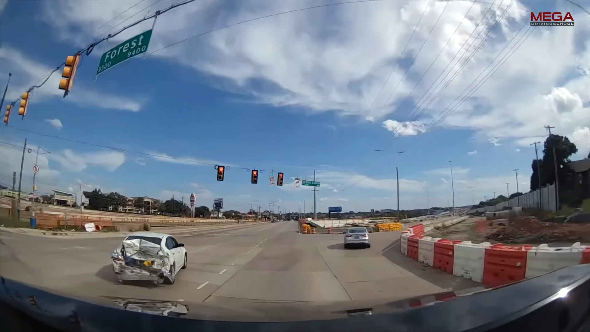 Truck slams into car and catapults it in seconds