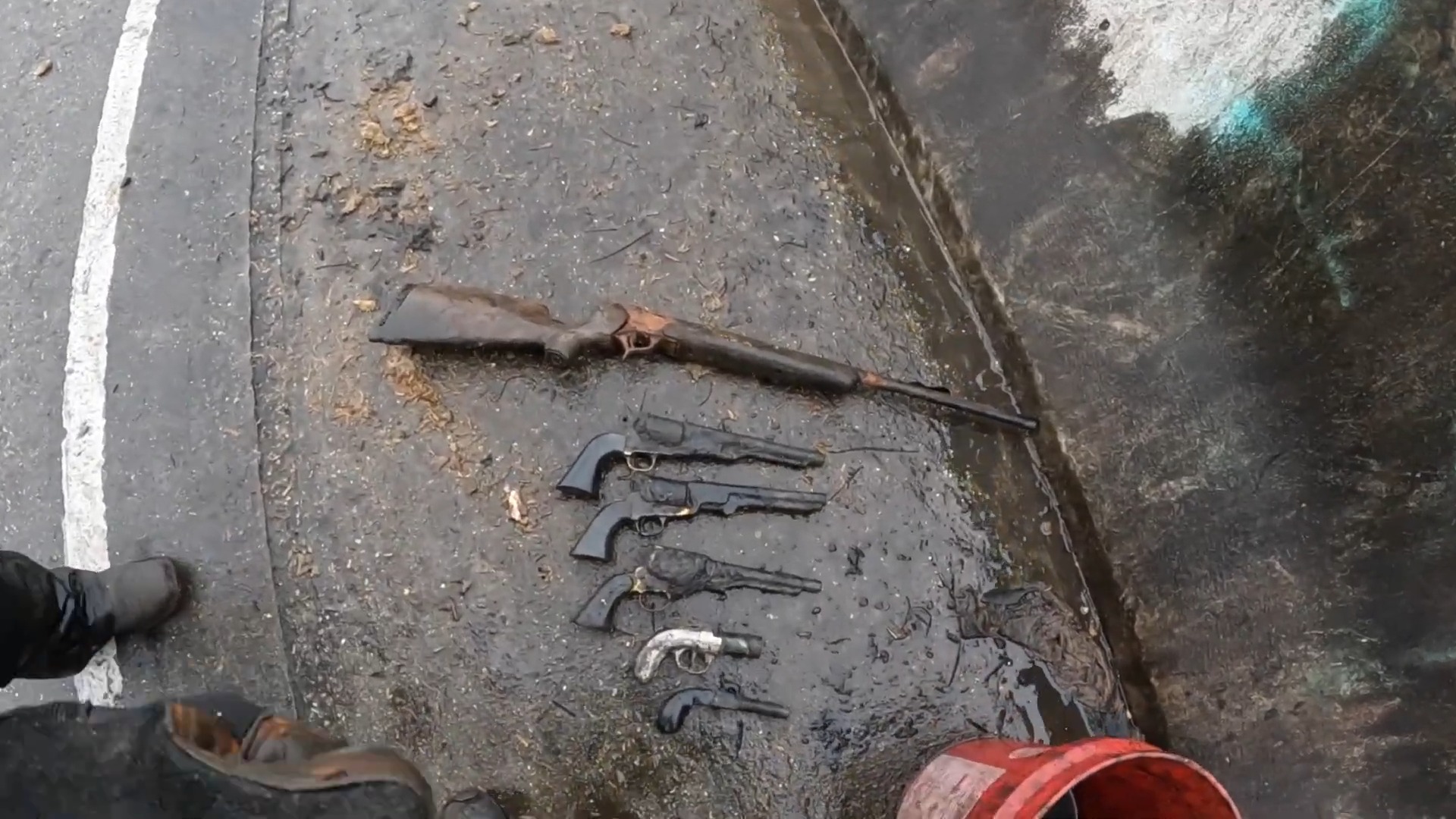 Exploring historic murder locations through magnet fishing