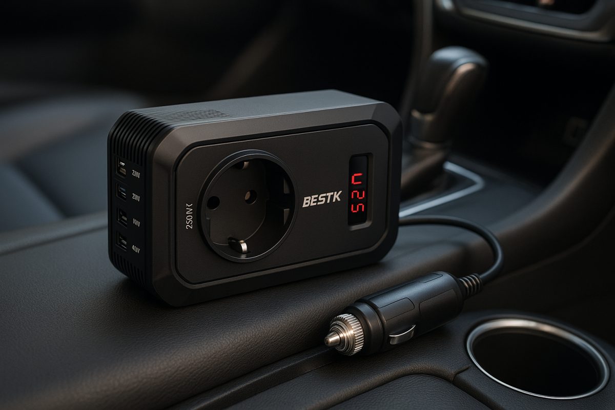 Inversor de potência BESTEK 200W 12V DC a 110V AC com USB-C e USB-A - Inversor Transformador