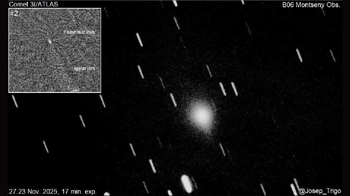 Komet 3I/ATLAS Semakin Terang dan Hijau Dekati Bumi