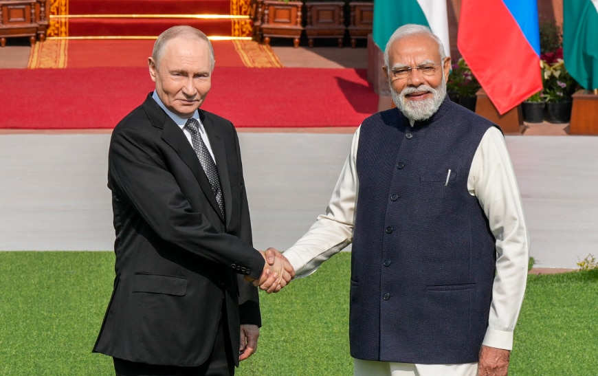 Handshake, hugs, carpool: Pictures capture PM Modi-Putin bonhomie in India