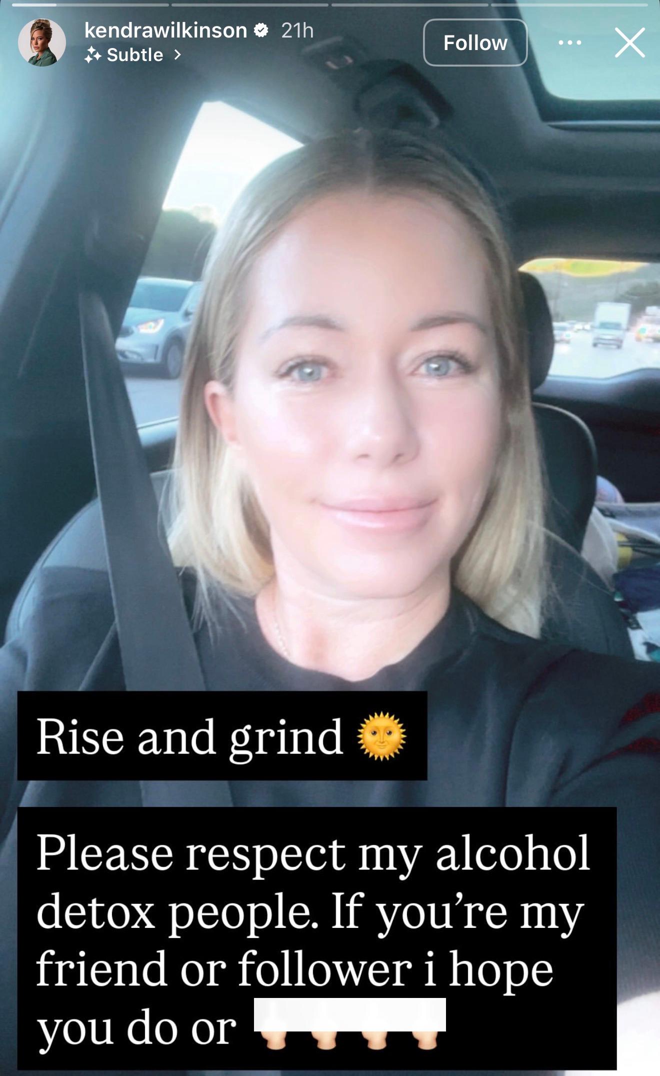 ExPlayboy model Kendra Wilkinson announces detoxification with a warning