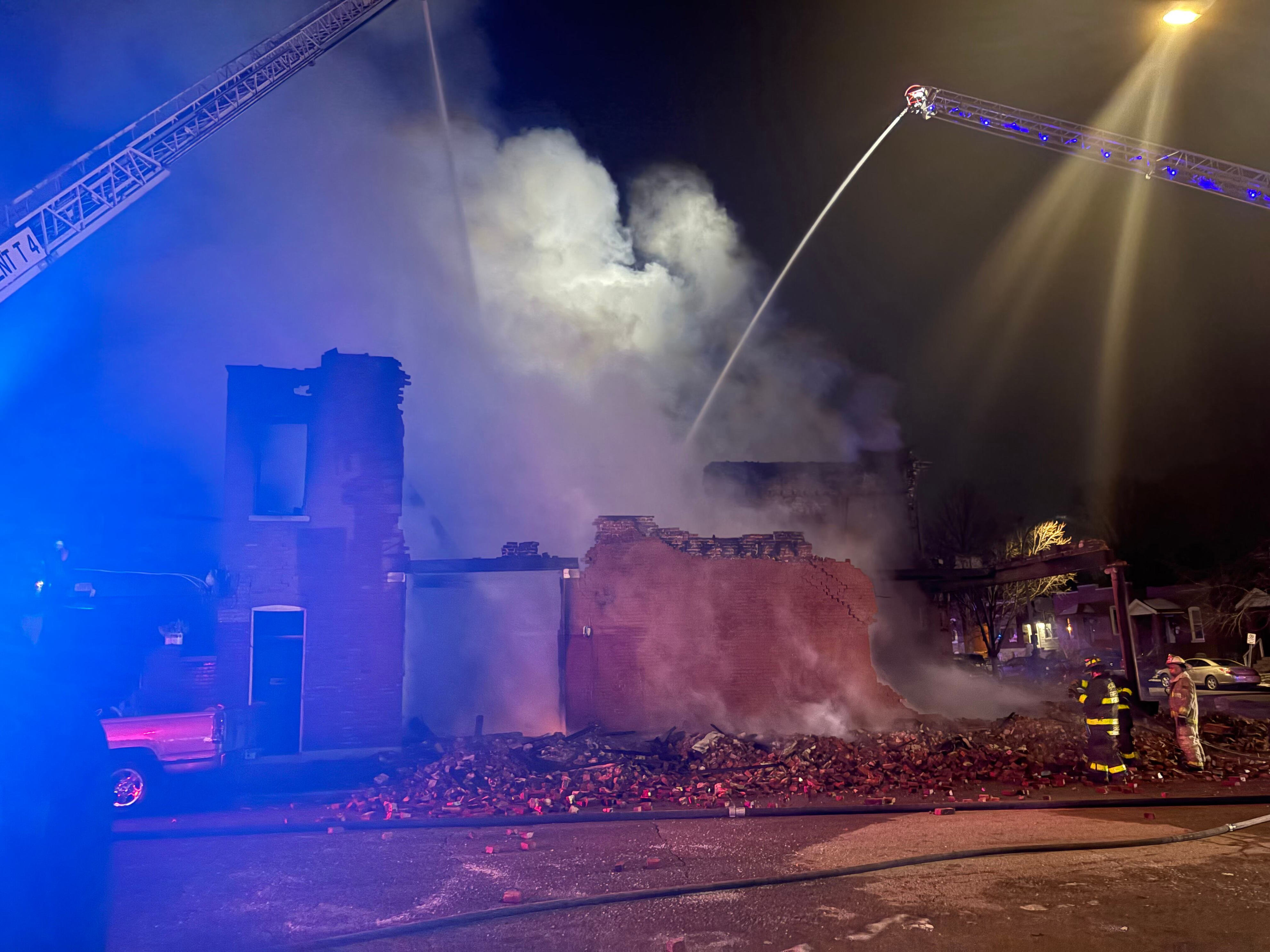 Picture Idea: Building Collapses After Catching On Fire In South St Louis