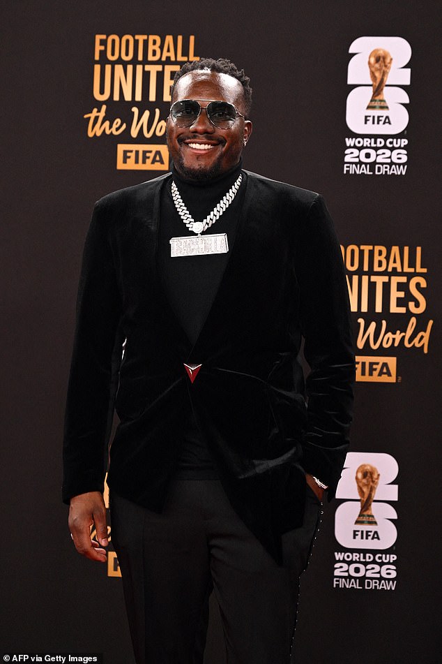 Musician Trackdilla beamed for photos on the red carpet