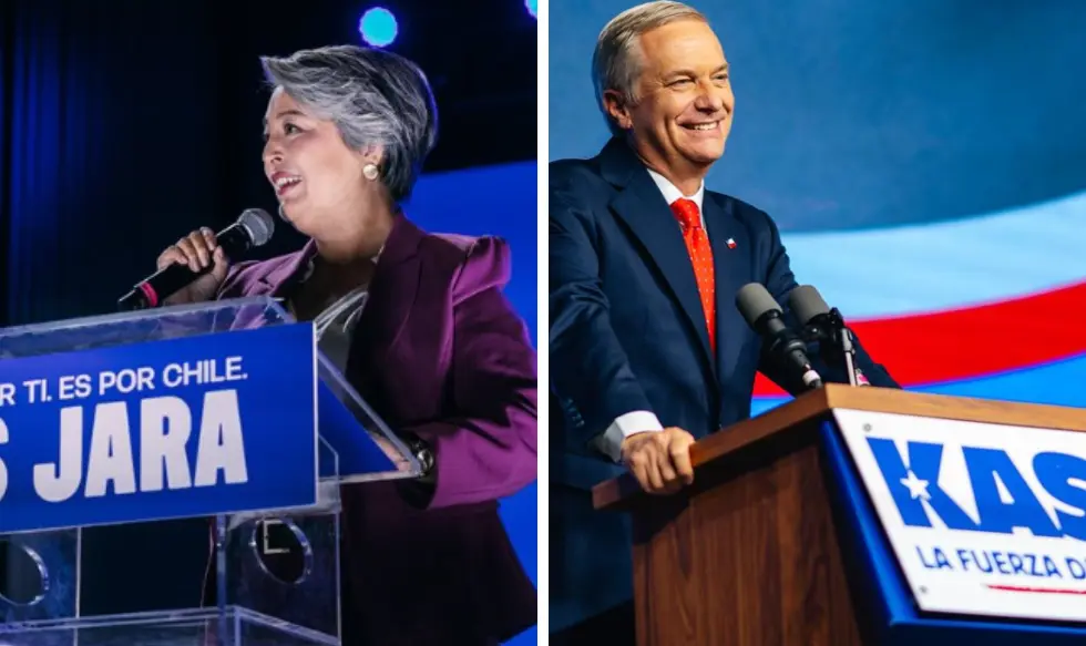 Jeannette Jara e José Antonio Kast vão disputar segundo turno das presidenciais no Chile, em 14 de dezembro Reprodução