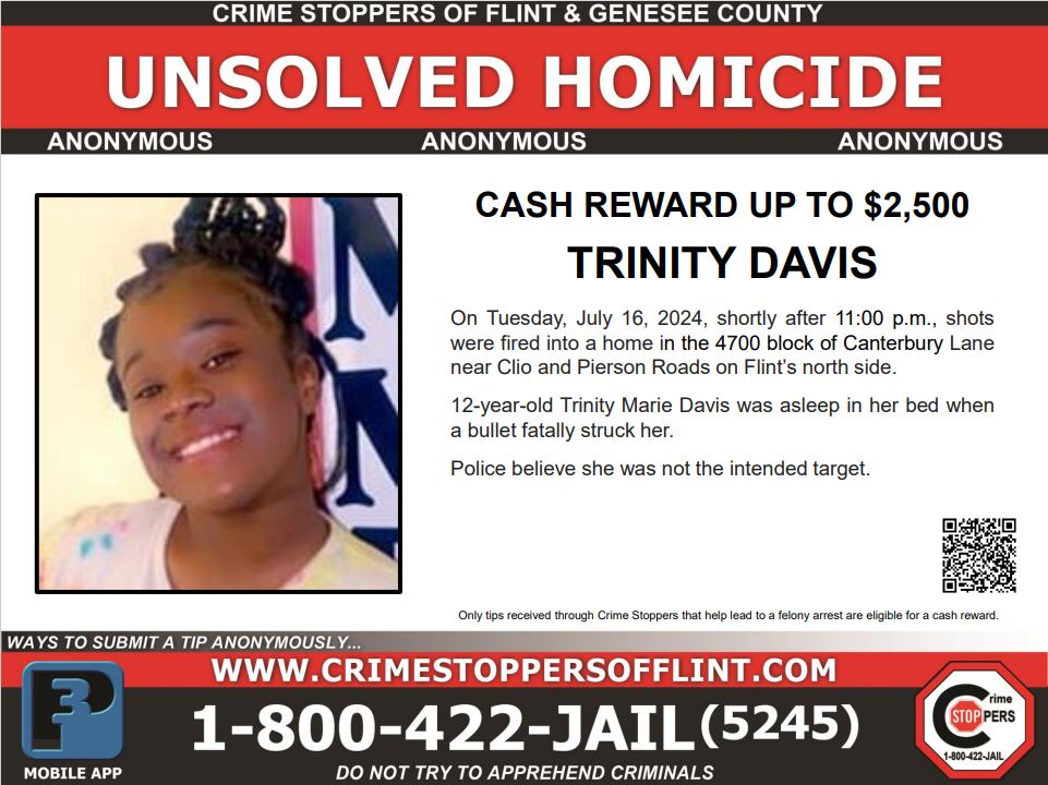 Crime Stoppers offers cash reward for information in child’s death in Flint