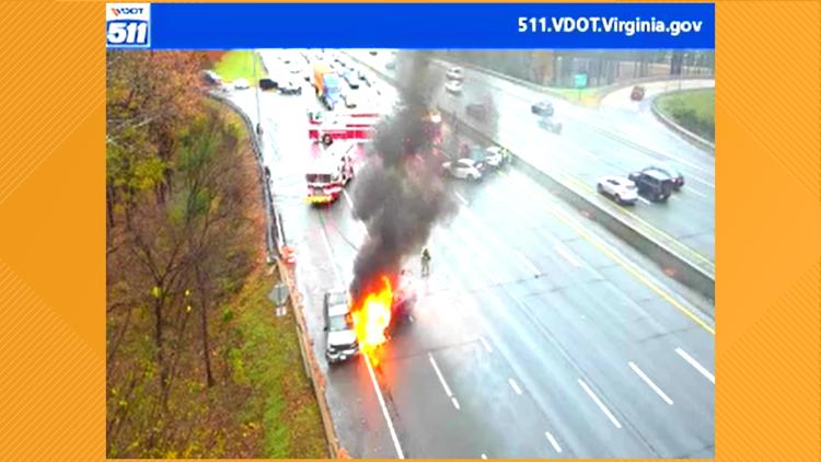 4 injured after fiery 5-vehicle crash on I-264 West in Virginia Beach