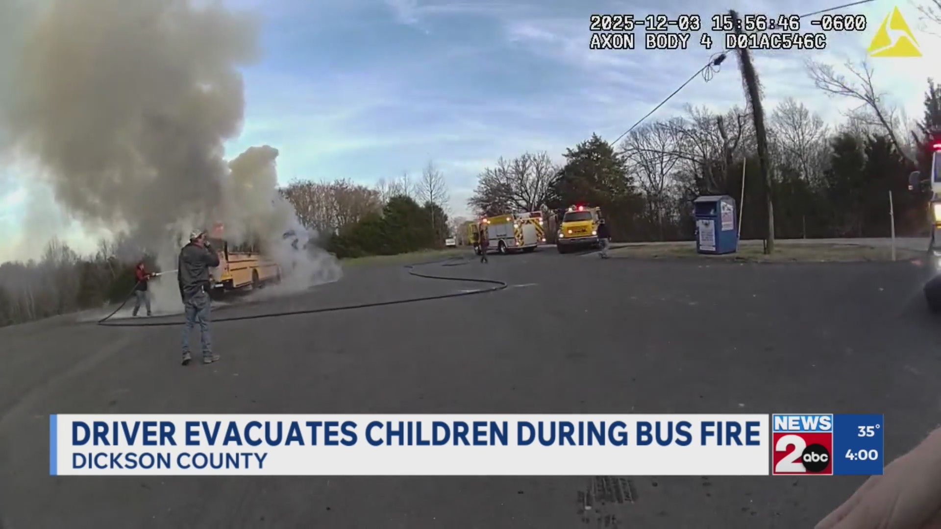 Dickson County driver evacuates children during school bus fire
