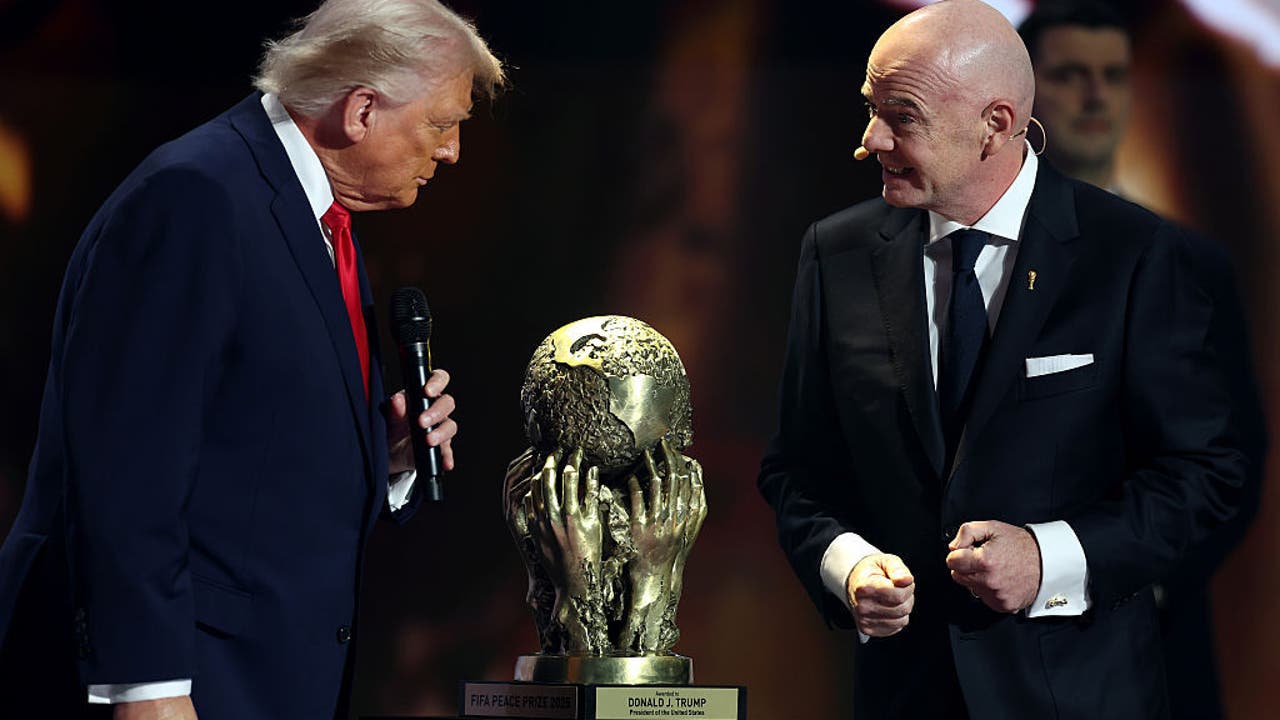 US President Donald Trump receives inaugural FIFA Peace Prize at World ...