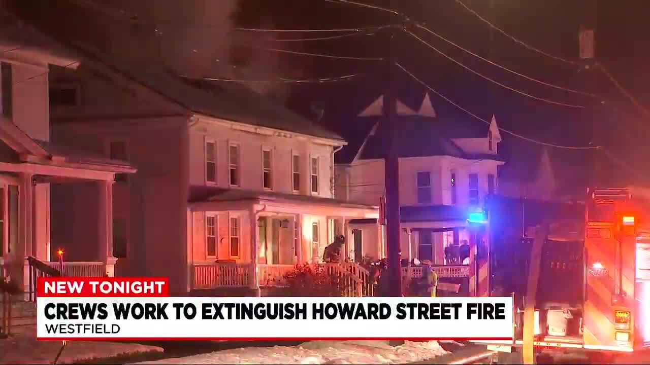 Fire crews work to put out house fire