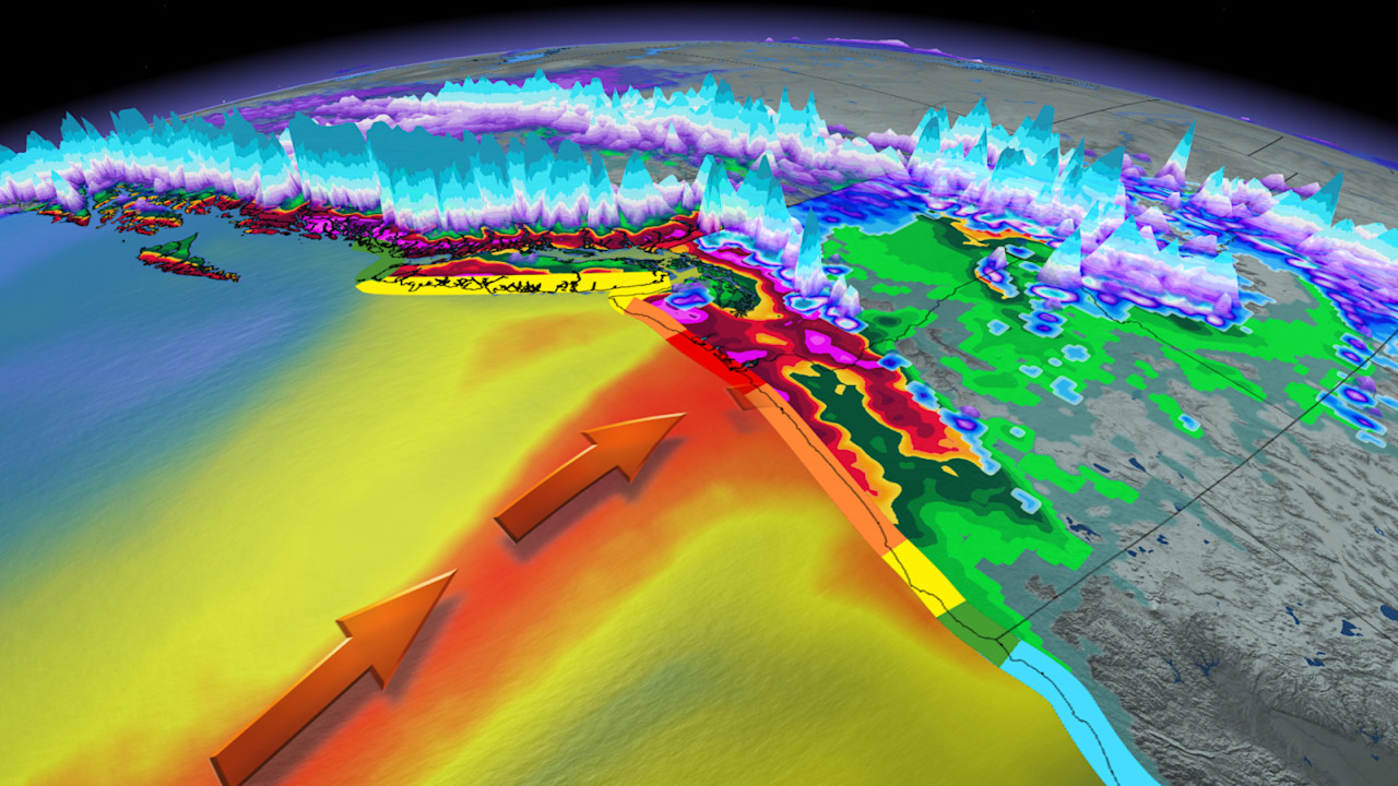 BC targeted with hefty rain, snow totals from intense atmospheric river