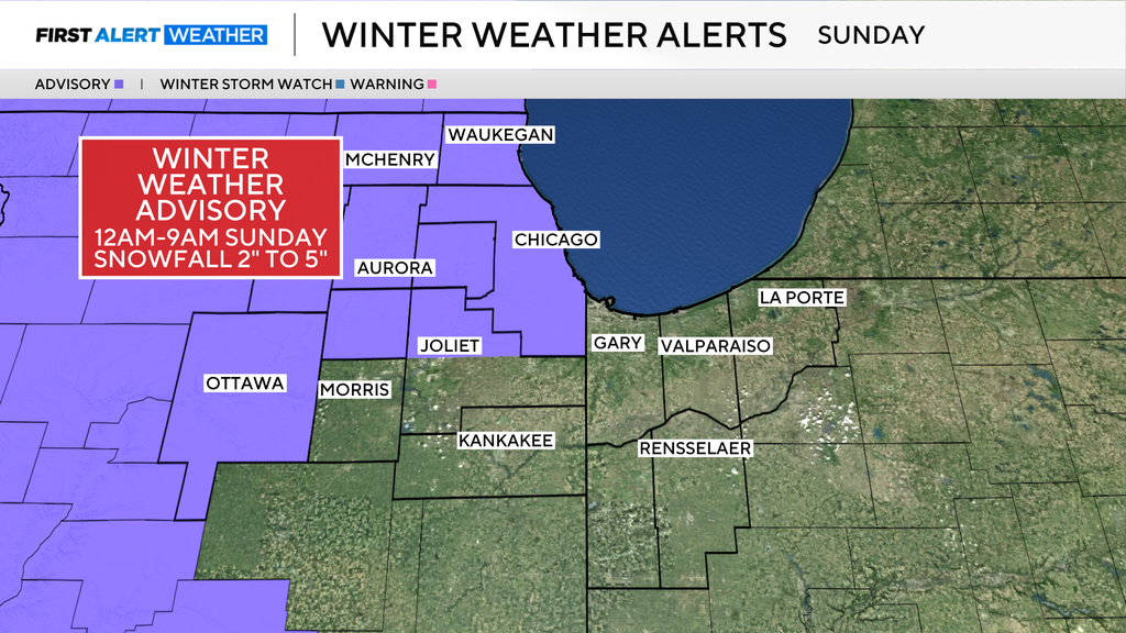 Winter weather advisory in effect for Chicago area, parts of northwest Indiana