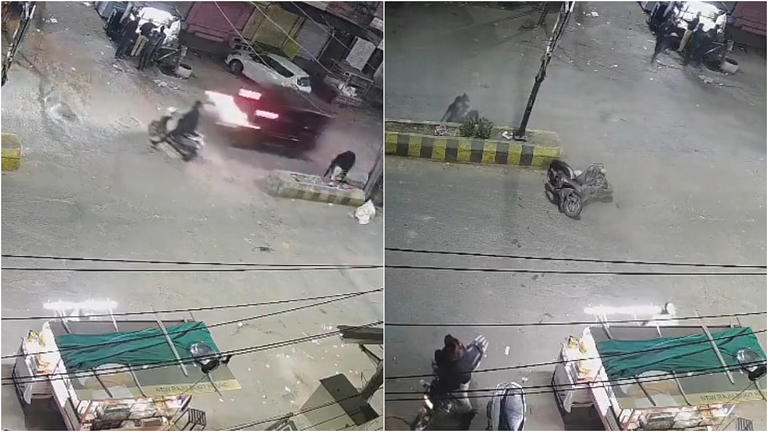 Rajasthan accident video: Speeding SUV rams into scooter; rider flung ...