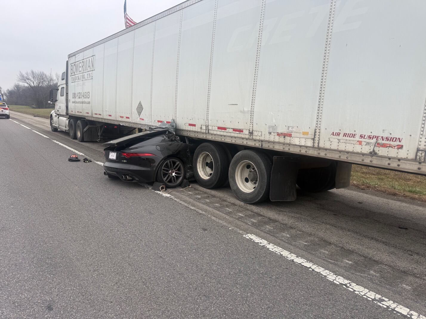 No injuries reported after car hits semi on I-65 North