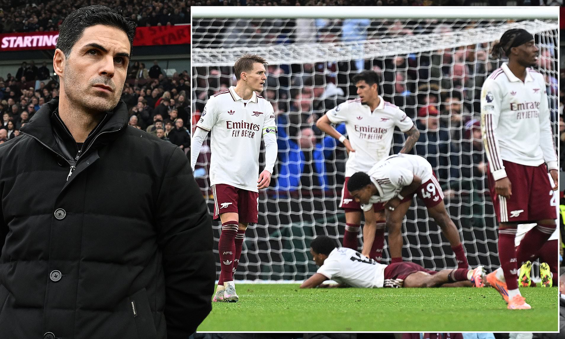 We're feeling the pain! Arteta rues late Villa winner as title race is