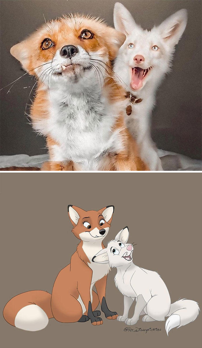 People send pics of their pets to this artist and she Disneyfies them ...
