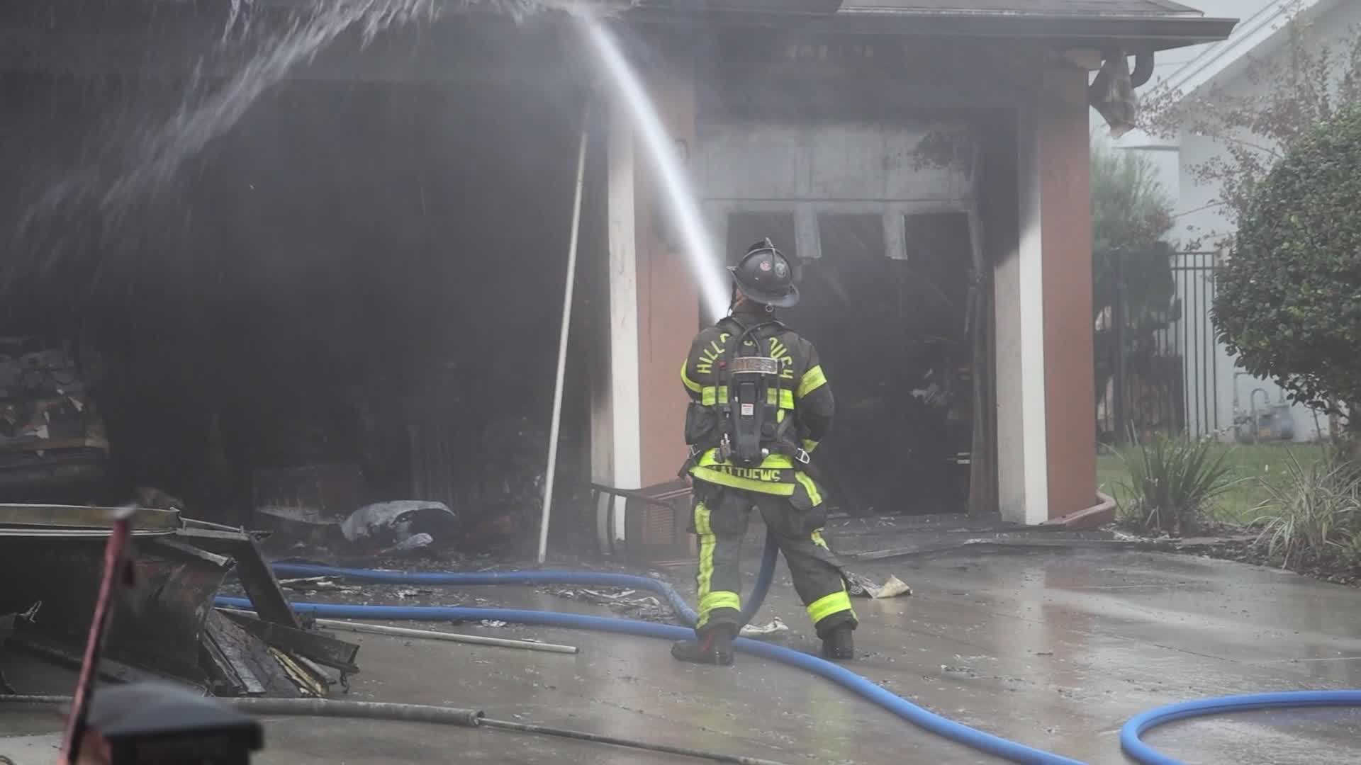 Crews battle large fire at two-story home in FishHawk