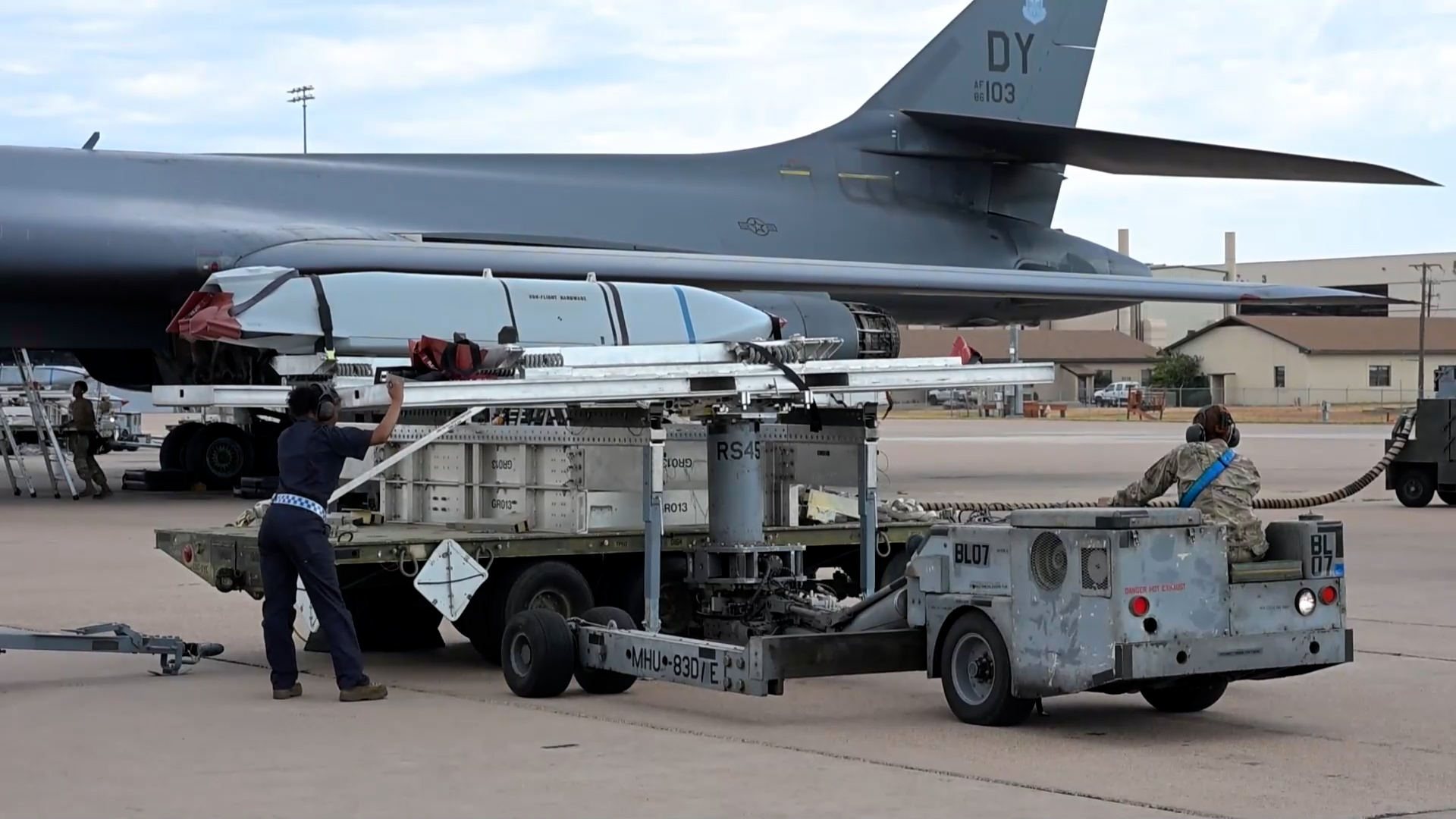 Airmen load B-1B Lancer for death strike exercise