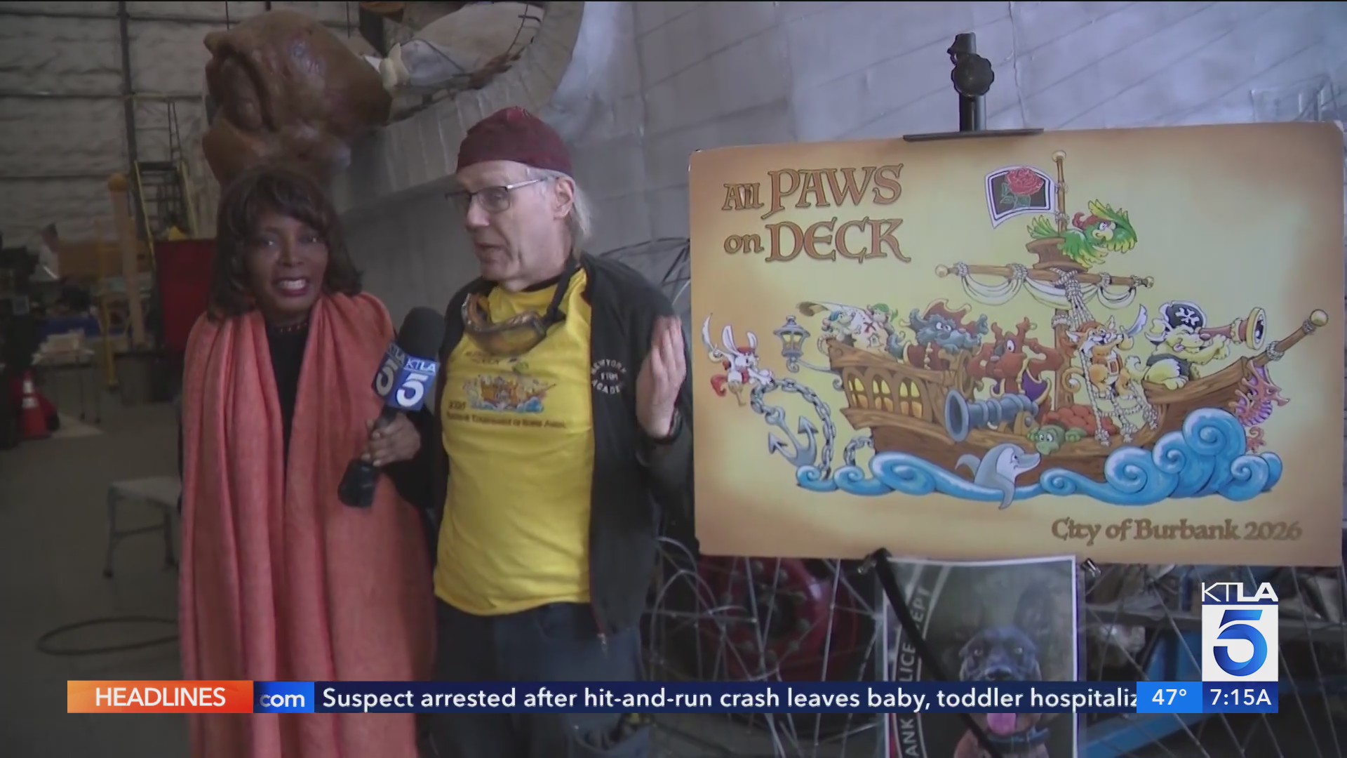 Inside Burbank’s 'All Paws on Deck' Rose Parade float and its animation