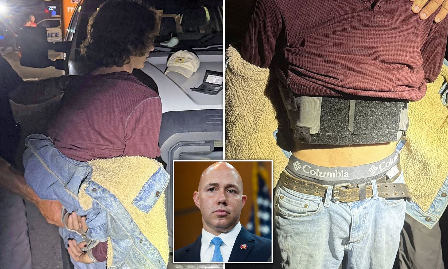 Cops swoop on armed man in a bulletproof vest behaving strangely during ...