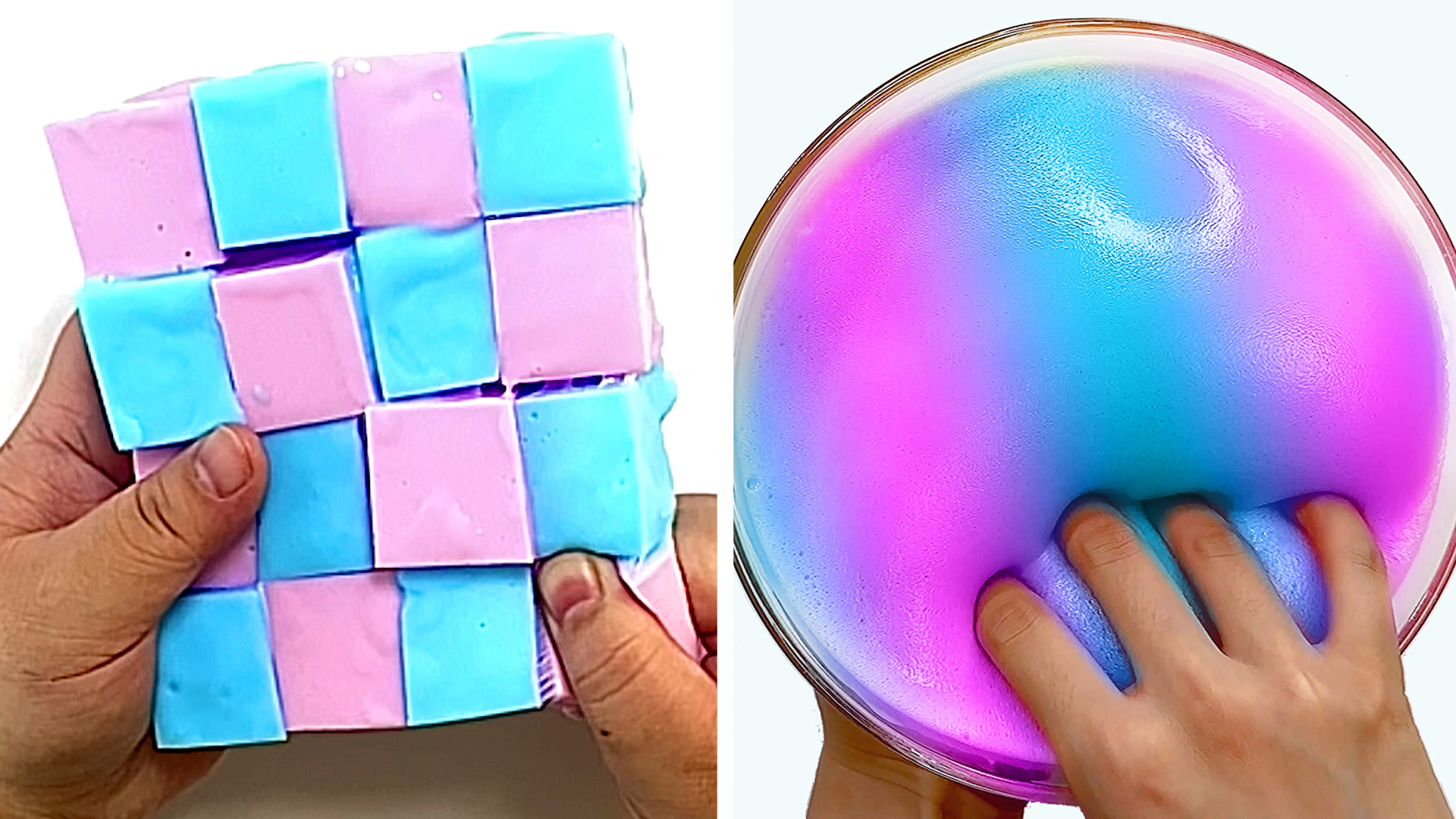 Mix van pastelblok-slime en ultra-zachte gradiënt slime