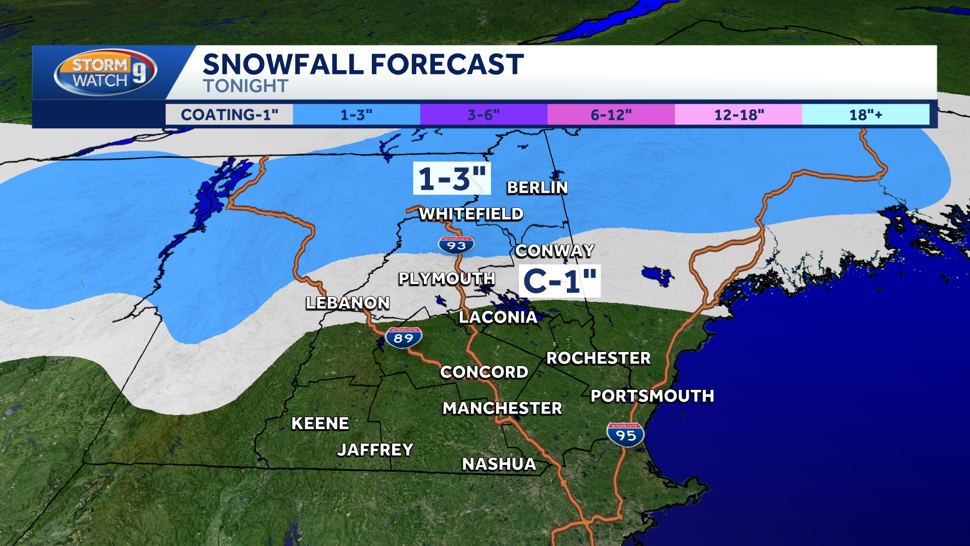 Light snow for some NH towns Sunday night; frigid air to follow Monday