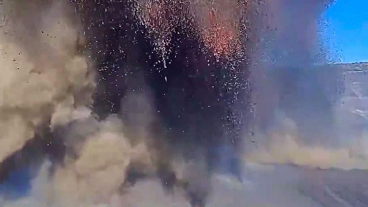 Hawaii's Kilauea volcano spews lava fountain onto monitoring camera