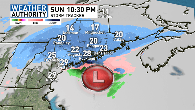Light snow expected to develop across Maine Sunday night