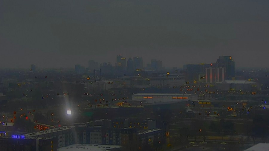 Some clouds clearing on a chilly night
