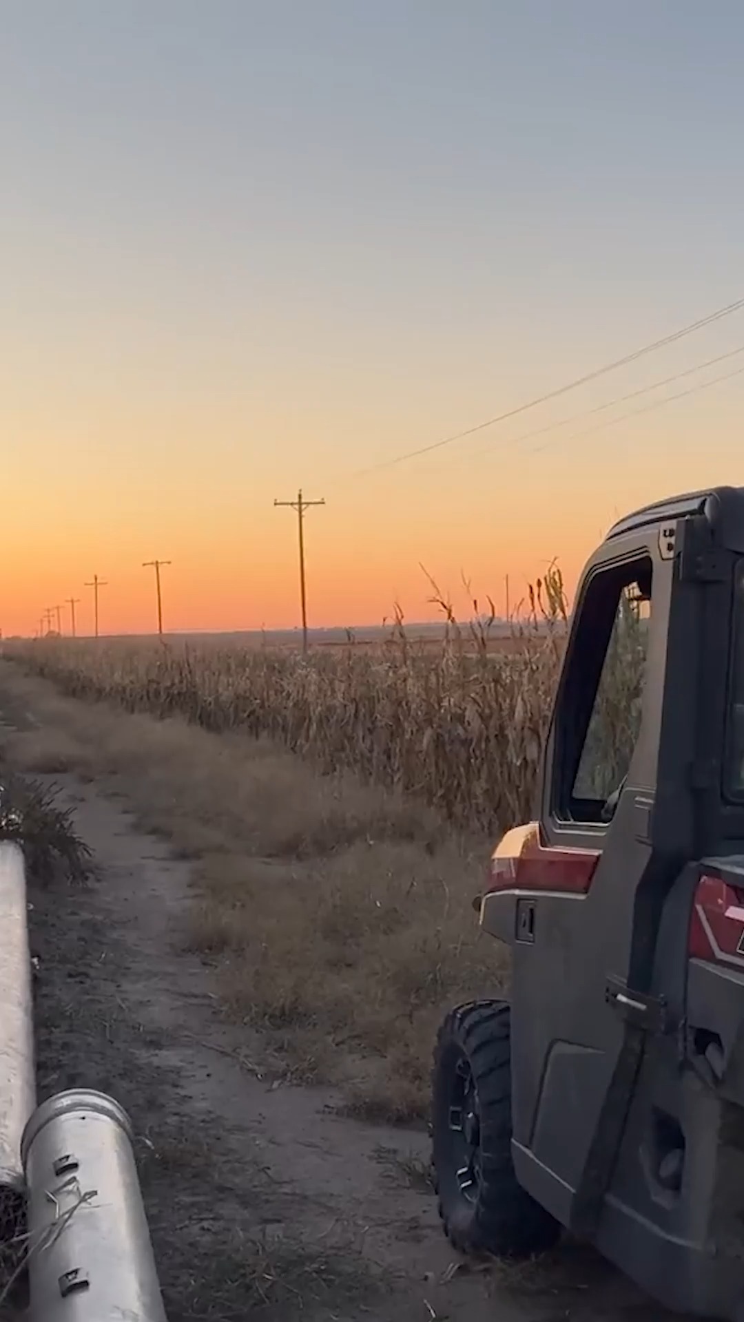 Pickup work at sunset