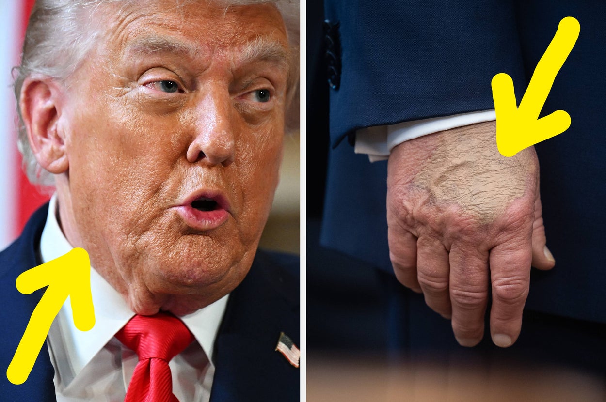 Here's what's really going on with Trump's face and hand makeup