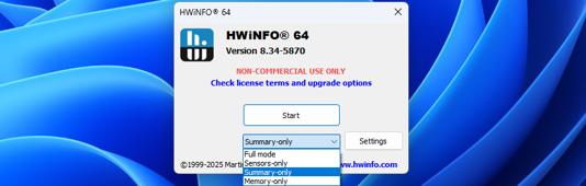 Booting into HWiNFO64.