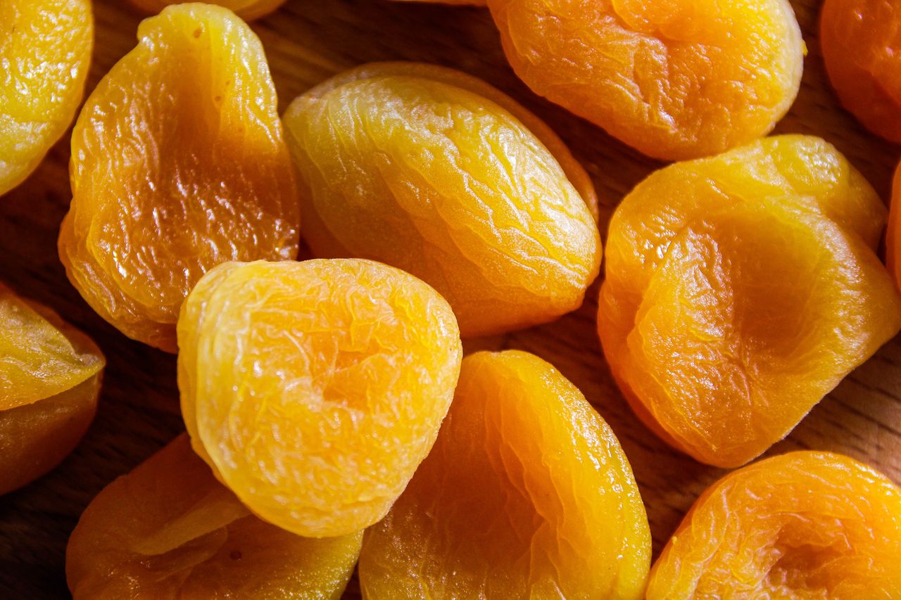 Dried apricots, rich in potassium