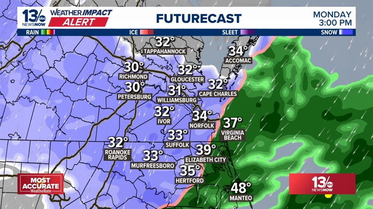 Snow tapers off Monday night, bitterly cold wind chills overnight
