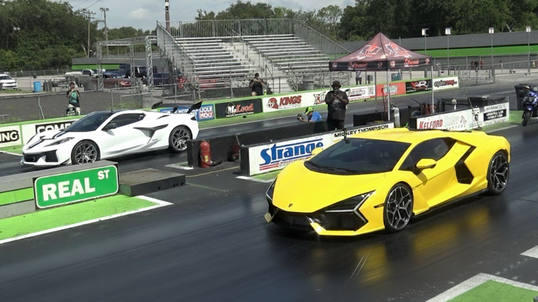 ZR1 vs Revuelto quarter-mile drag race