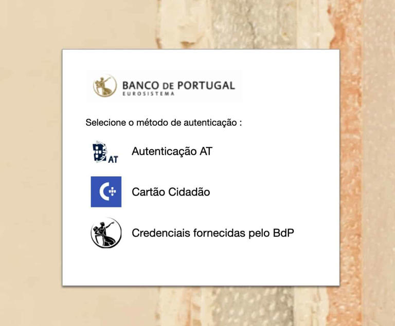 Autenticação com o site das finanças