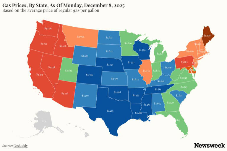 Gas prices plunge to lowest level in nearly five years