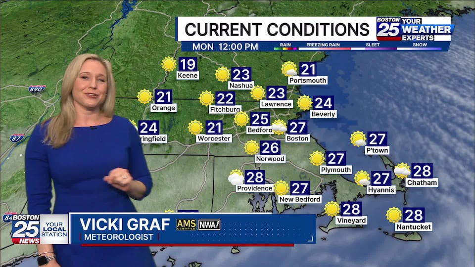 Boston 25 weather: Monday afternoon forecast