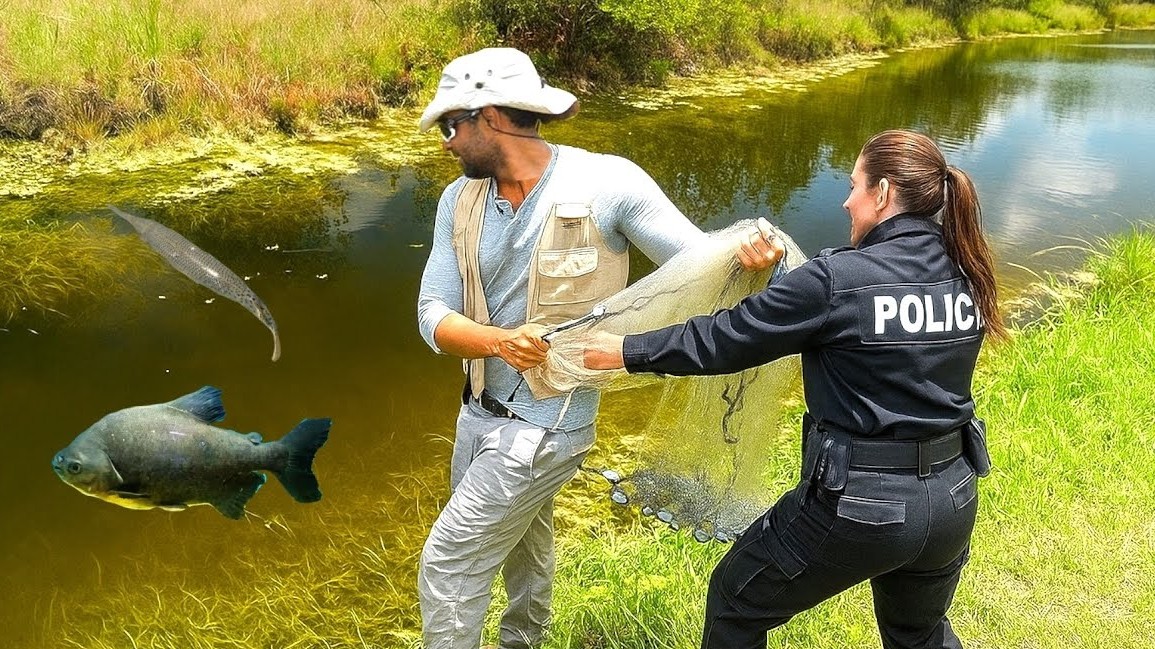 Cops come to arrest us after we caught this monster fish