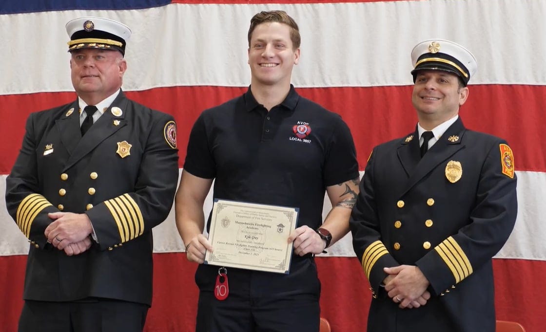Avon firefighter Kyle Gray graduates from state academy