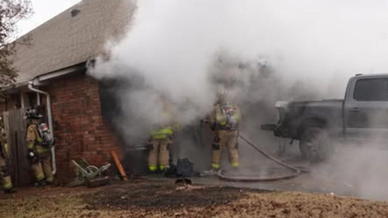 Firefighters respond to Oklahoma City house fire sparked in garage ...