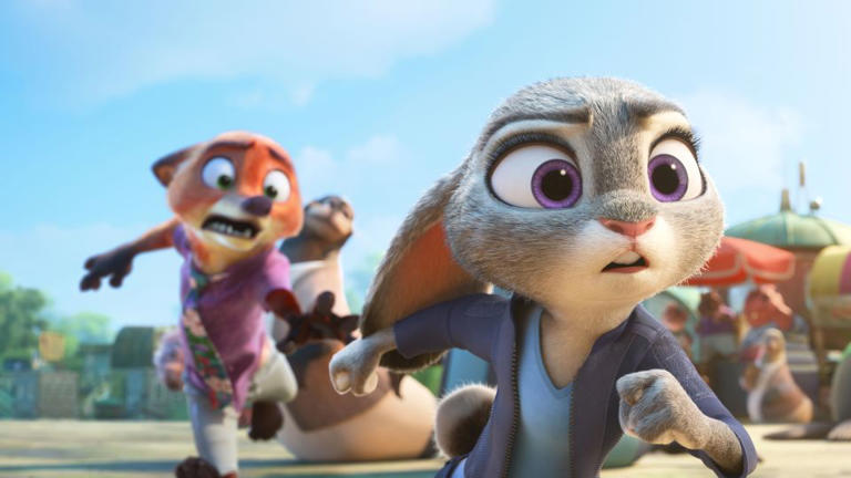 Nick Wilde (voiced by Jason Bateman) and Judy Hopps (voiced by Ginnifer Goodwin) in Walt Disney Animation Studios' "Zootopia 2." - Disney