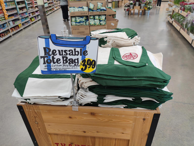 In time for holidays, Trader Joe's releases new, large green tote bags