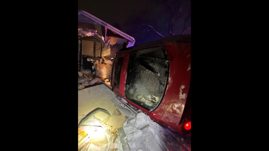 KDPS: 1 hurt, 1 arrested when vehicle crashes into home