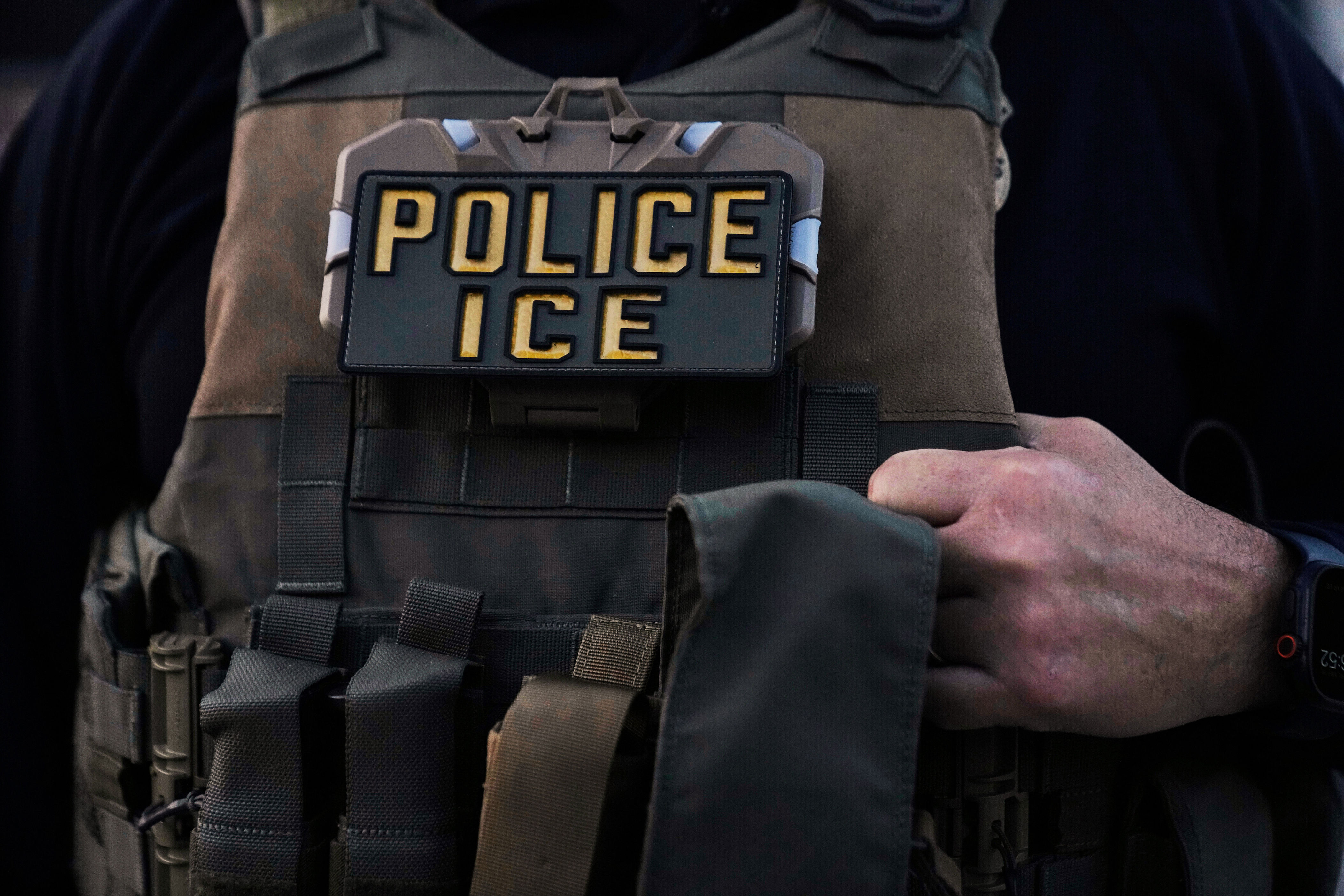 FILE - A U.S. Immigration and Customs Enforcement agent is seen in Park Ridge, Ill., Sept. 19, 2025. (AP Photo/Erin Hooley, File) (Photo: via Associated Press)