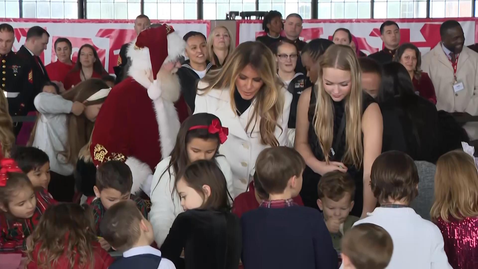 First lady joins Toys for Tots charity drive to spread holiday cheer