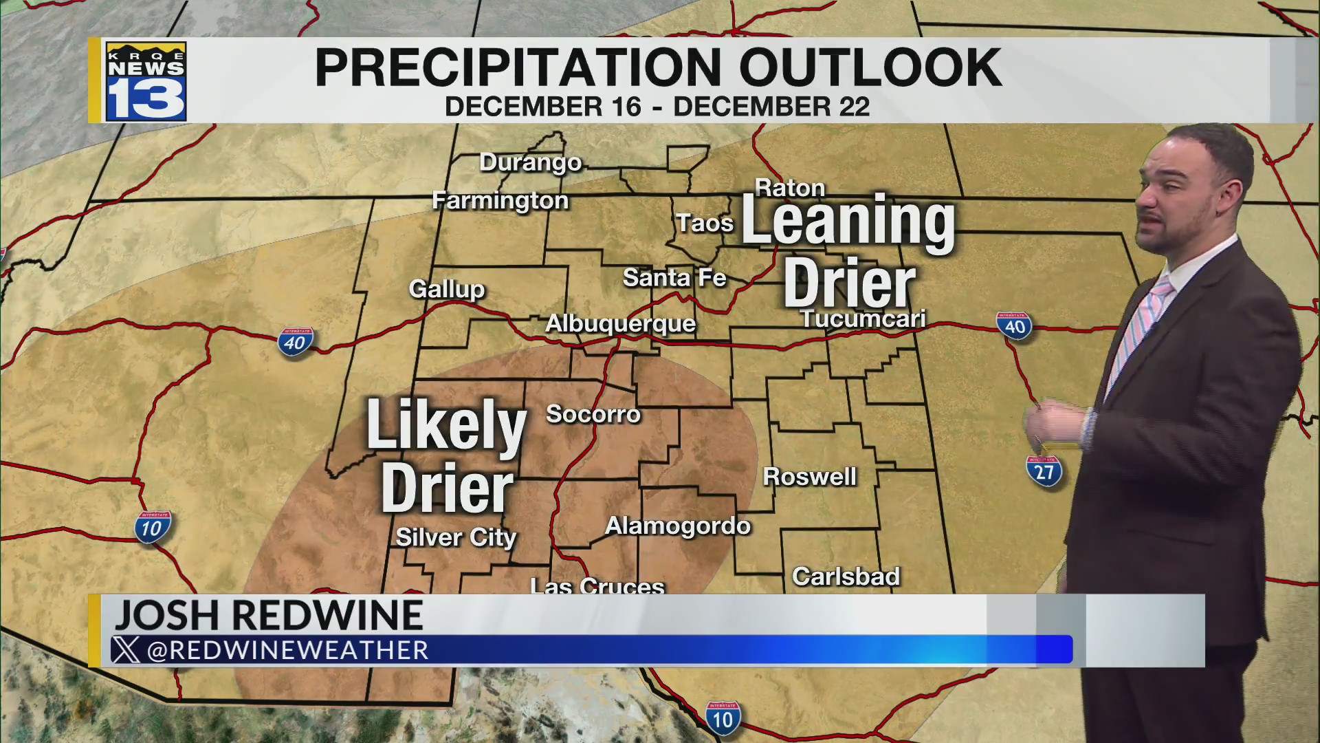 Dry and warm conditions move into New Mexico through the week