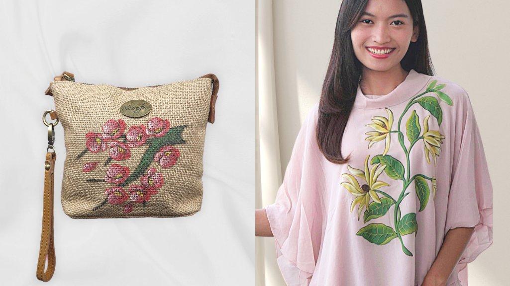 Ulasan produk kain lukis Nasrafa: dari syal hingga tas untuk hadiah Natal
