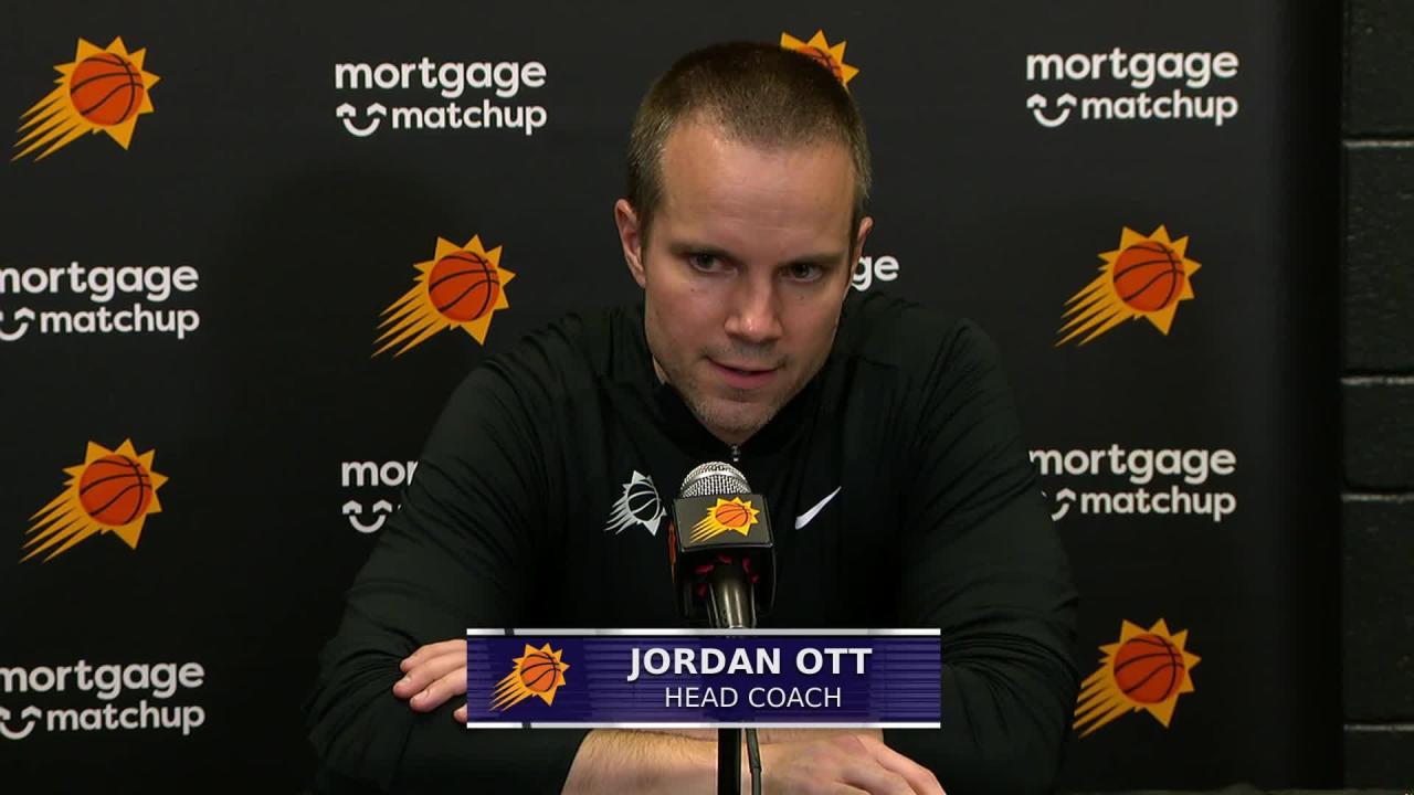 PHX 108, MIN 105: Suns coach Jordan Ott postgame media availability