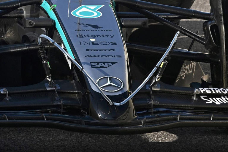 New Mercedes front wing offers first look at F1 2026